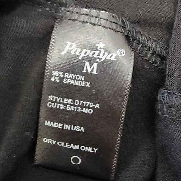 Papaya Embroidered Knit Maxi Dress Full Length Black Size M Made in USA - Picture 8 of 10